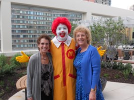 Ronald Mc Donald with Kathy Young and Eileen Gold Kushner